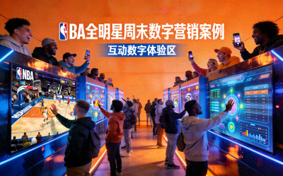 NBA全明星周末数字营销策划案例展示：活动现场互动数字屏幕与球迷